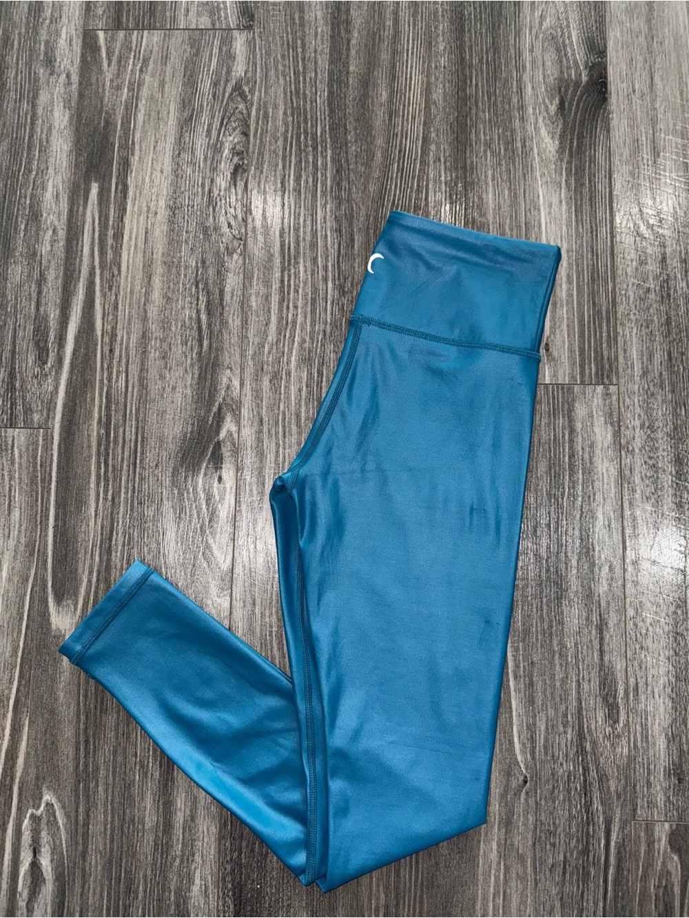 ZYIA Active Light n Tight Leggings Size 2 Teal Blue Metallic 7/8 High Rise LNT
